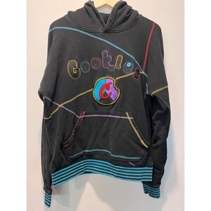 Cookies Hoodie Mens Black Pullover Embroidered Graphic Striped‎ Accents